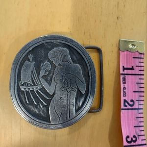 Nautical woman pewter belt buckle